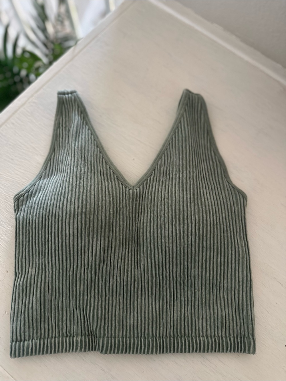 Othr Ribbed V-Neck Tank Top in Sage